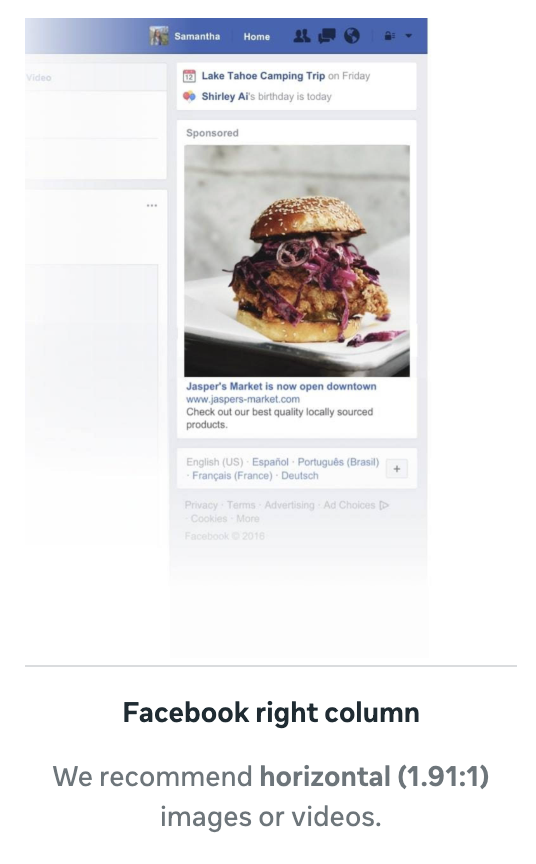 Facebook Right Column